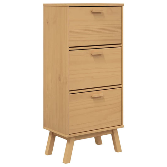 vidaXL Shoe Cabinet "OLDEN" Brown 55x35x120cm Solid Wood Pine