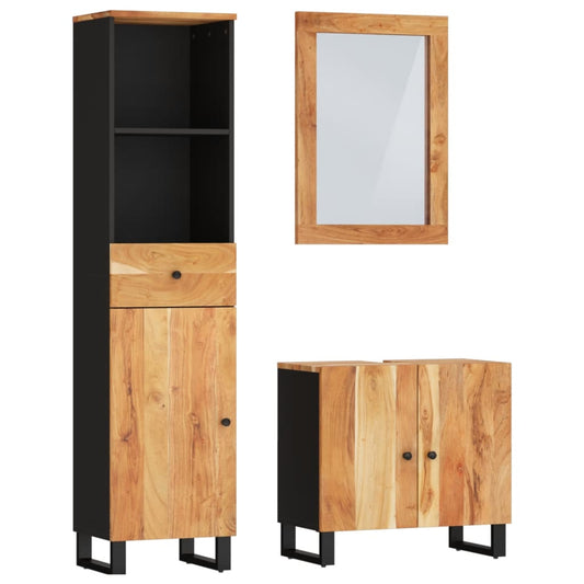 vidaXL 3 Piece Bathroom Furniture Set Solid Wood Acacia