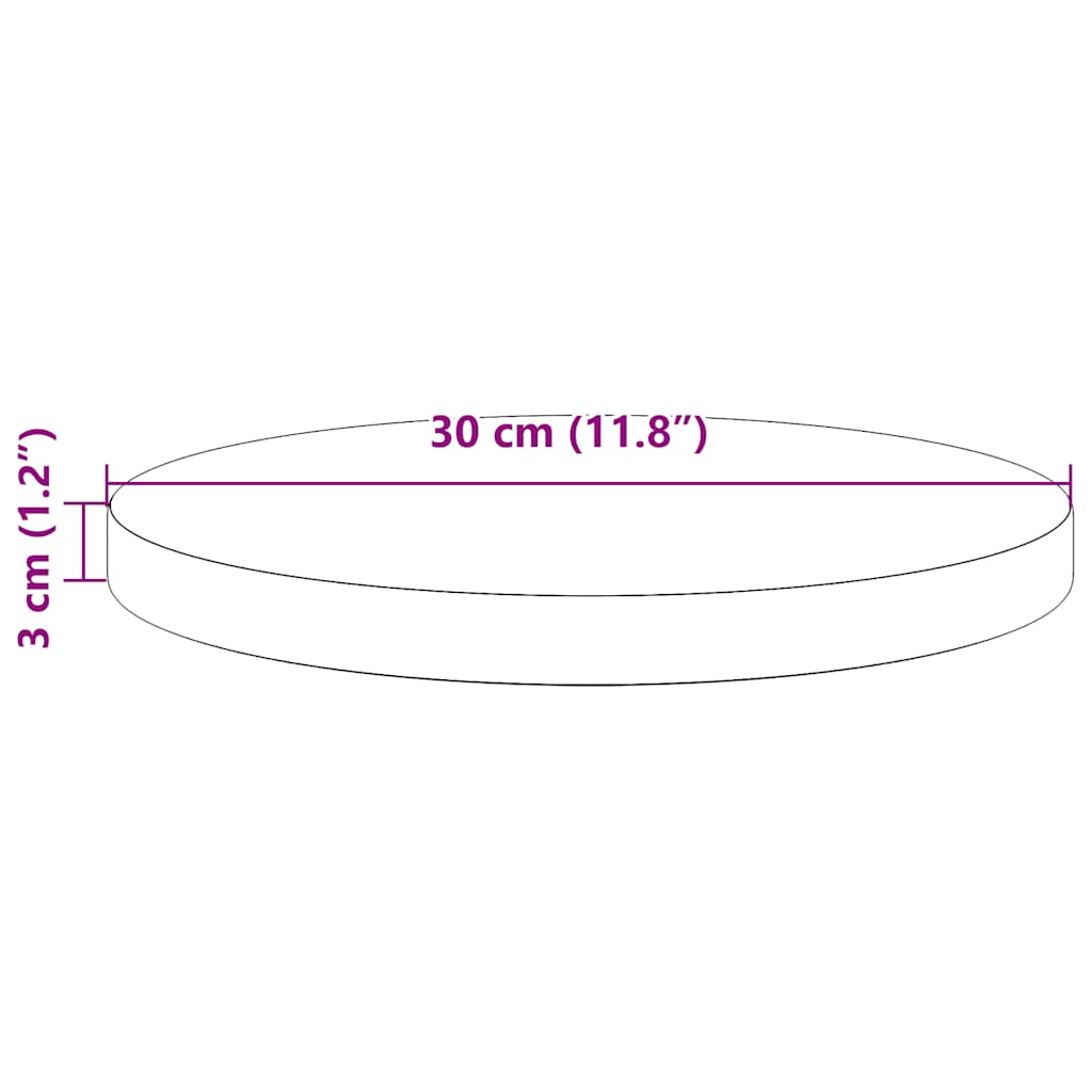vidaXL Table Top Round Ø30x3 cm Solid Wood Pine