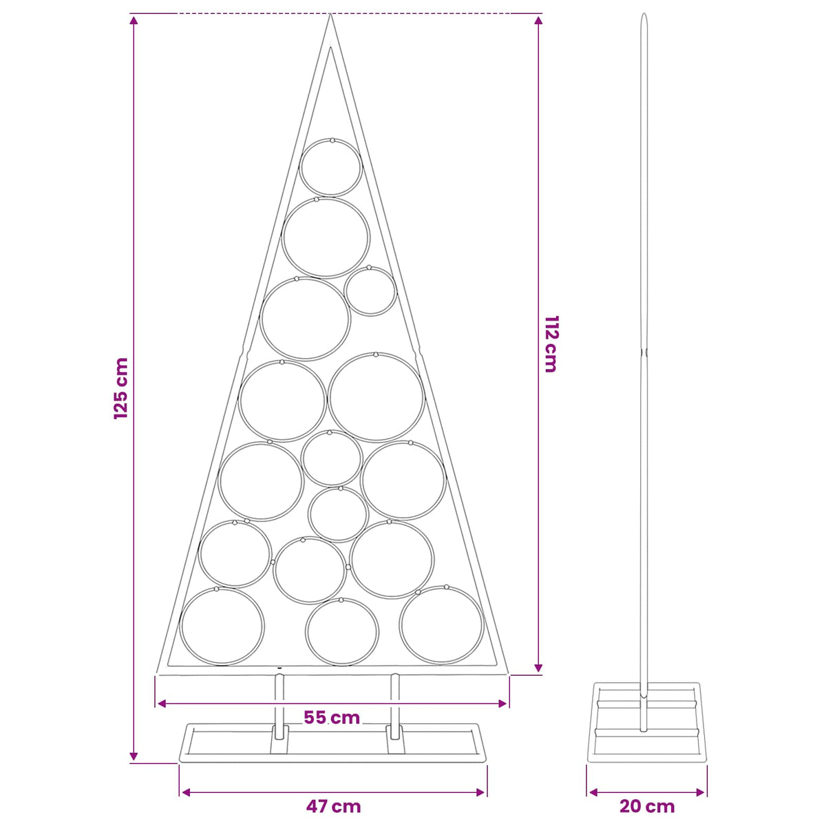 vidaXL Metal Christmas Tree for Decoration Black 125 cm