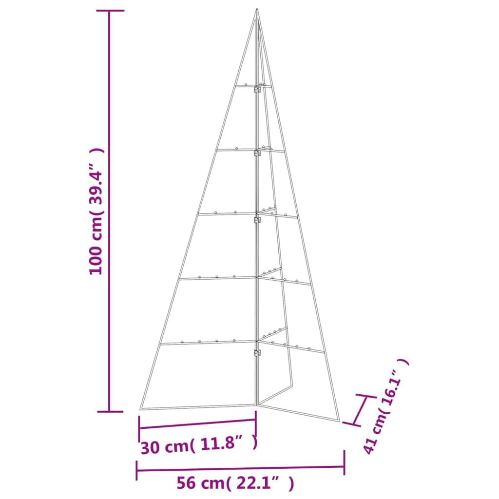 vidaXL Metal Christmas Tree | Black | Powder-Coated Steel | Medium | Collapsible