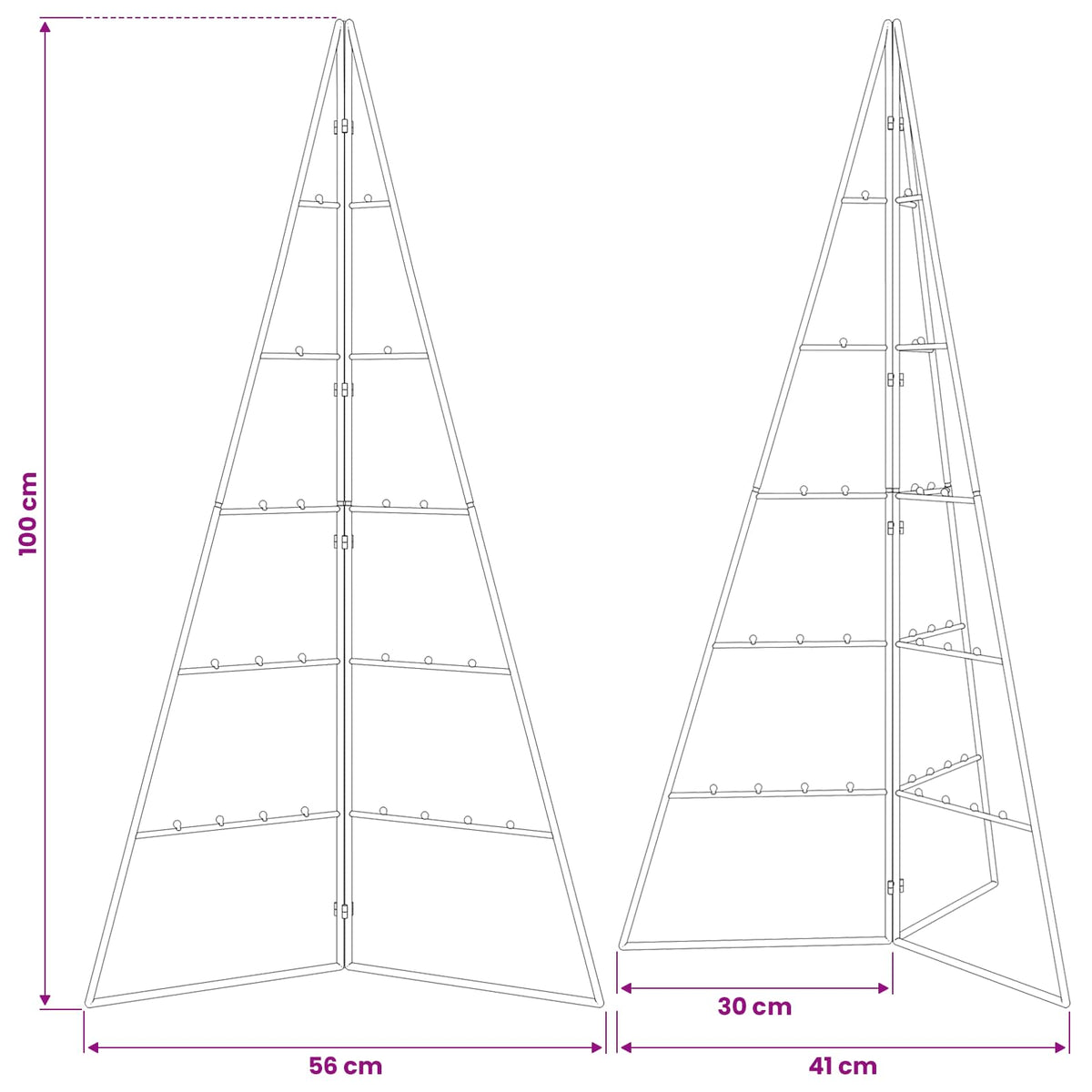 vidaXL Metal Christmas Tree for Decoration Black 100 cm