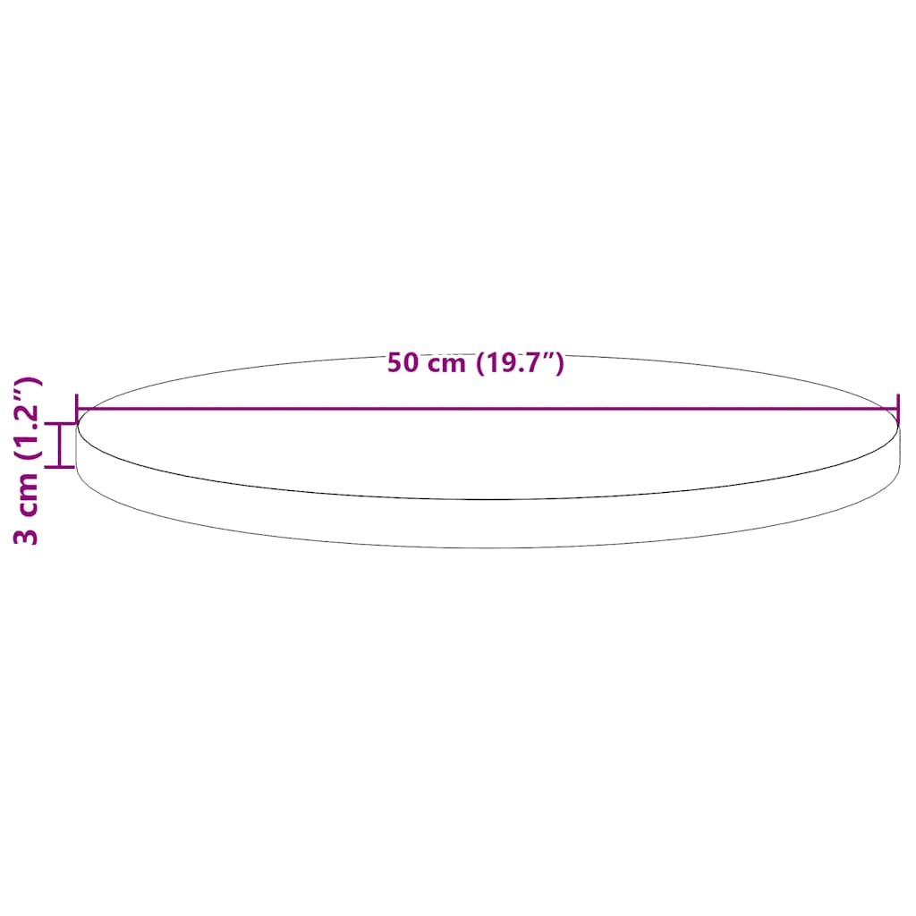 vidaXL Table Top Round White Ø50x3 cm Solid Wood Pine