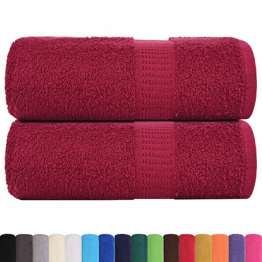 vidaXL Wash Towels "FROGN" 2 pcs Bordeaux 30x30 cm 360 gsm
