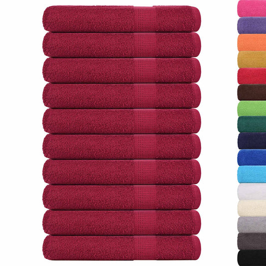 vidaXL Sauna Towels "FROGN" 10 pcs Bordeaux 80x200 cm 360 gsm