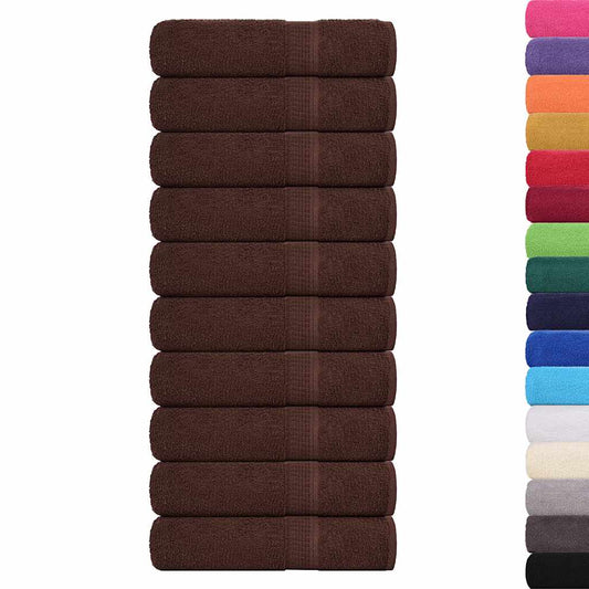 vidaXL Bath Towels "FROGN" 10 pcs Brown 100x150 cm 360 gsm