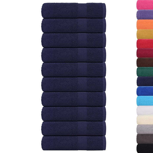vidaXL Shower Towels "FROGN" 10 pcs Navy Blue 70x140 cm 360 gsm