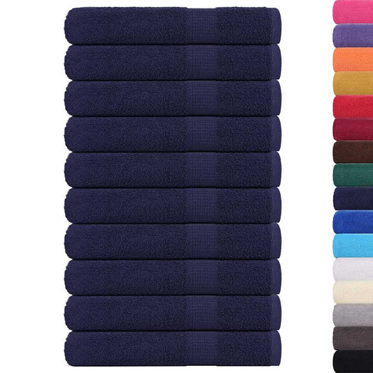vidaXL Towels "FROGN" 10 pcs Navy Blue 100x200 cm 360 gsm