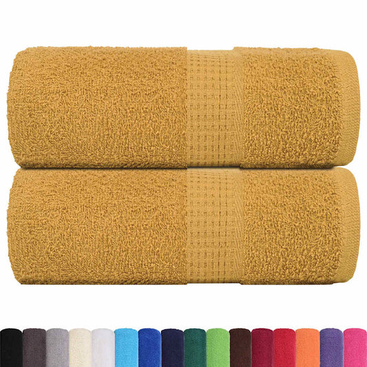 vidaXL Guest Towels "FROGN" 2 pcs Gold 30x50 cm 360 gsm