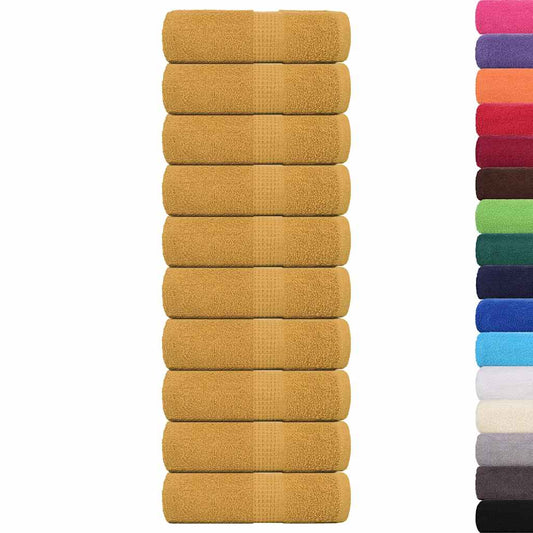 vidaXL Guest Towels "FROGN" 10 pcs Gold 30x50 cm 360 gsm