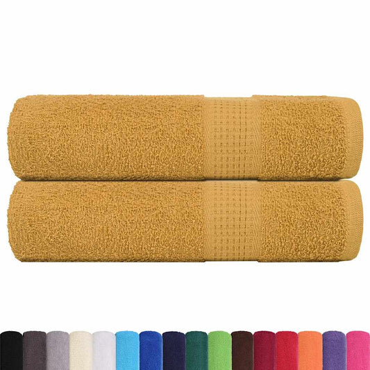 vidaXL Shower Towels "FROGN" 2 pcs Gold 70x140 cm 360 gsm