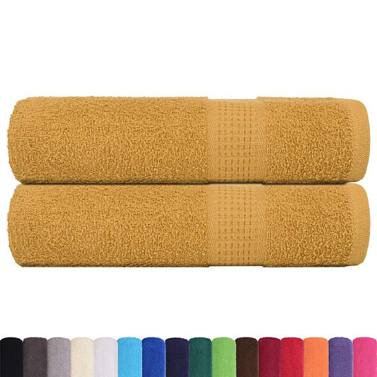 vidaXL Bath Towels "FROGN" 2 pcs Gold 100x150 cm 360 gsm
