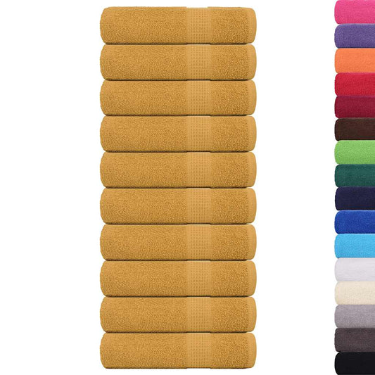 vidaXL Bath Towels "FROGN" 10 pcs Gold 100x150 cm 360 gsm