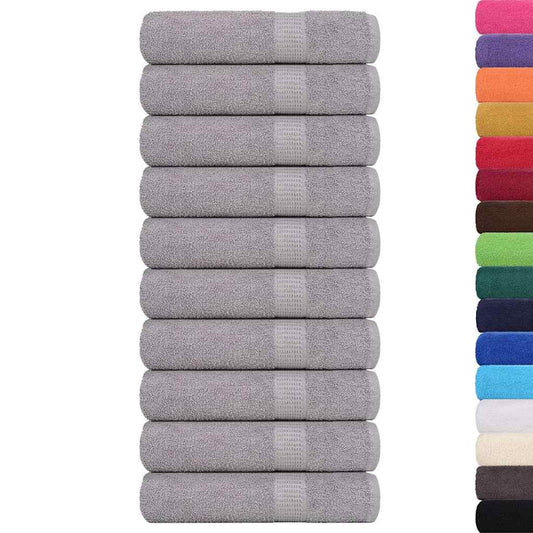 vidaXL Hand Towels "FROGN" 10 pcs Grey 50x100 cm 360 gsm