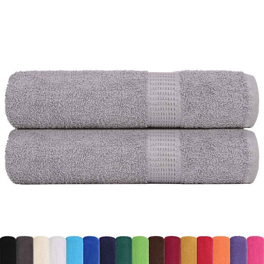 vidaXL Bath Towels "FROGN" 2 pcs Grey 100x150 cm 360 gsm