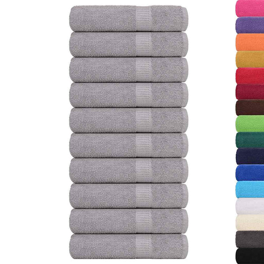 vidaXL Bath Towels "FROGN" 10 pcs Grey 100x150 cm 360 gsm