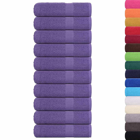 vidaXL Hand Towels "FROGN" 10 pcs Purple 50x100 cm 360 gsm