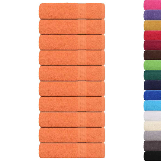 vidaXL Bath Towels 10 pcs "FROGN" Orange 100x150 cm 100% Cotton
