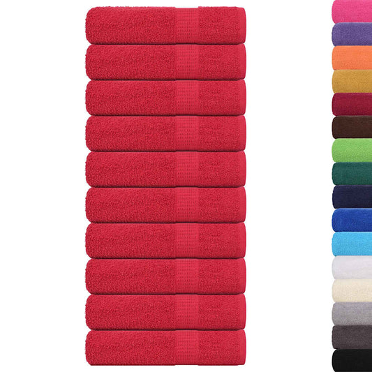 vidaXL Shower Towels "FROGN" 10 pcs Red 70x140 cm 360 gsm