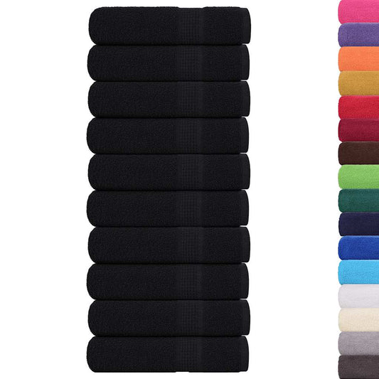 vidaXL Shower Towels "FROGN" 10 pcs Black 70x140 cm 360 gsm