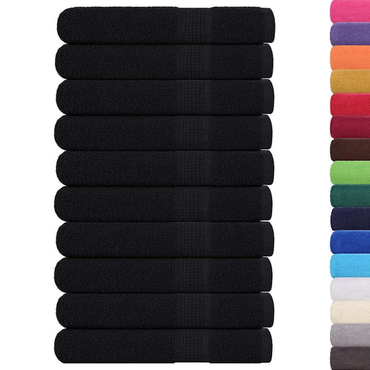 vidaXL Sauna Towels "FROGN" 10 pcs Black 80x200 cm 360 gsm