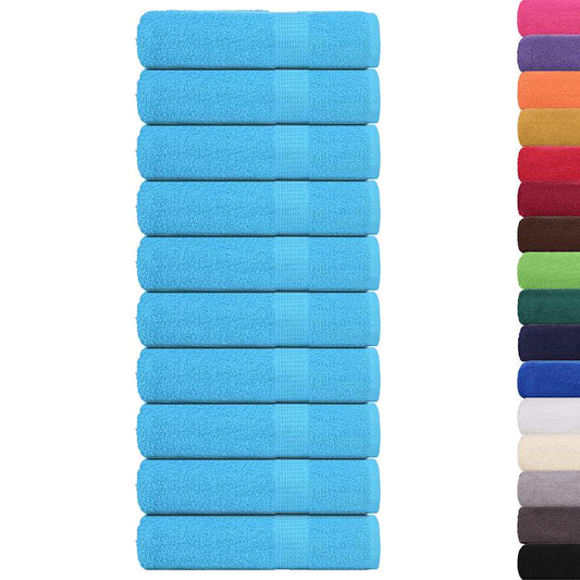 vidaXL Hand Towels "FROGN" 10 pcs Turquoise 50x100 cm 360 gsm