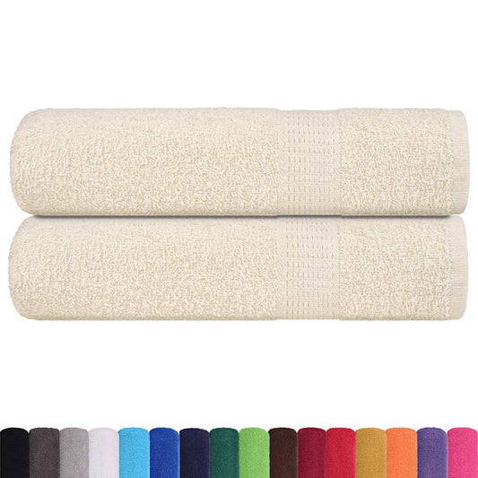 vidaXL Hand Towels "FROGN" 2 pcs Cream 50x100 cm 360 gsm