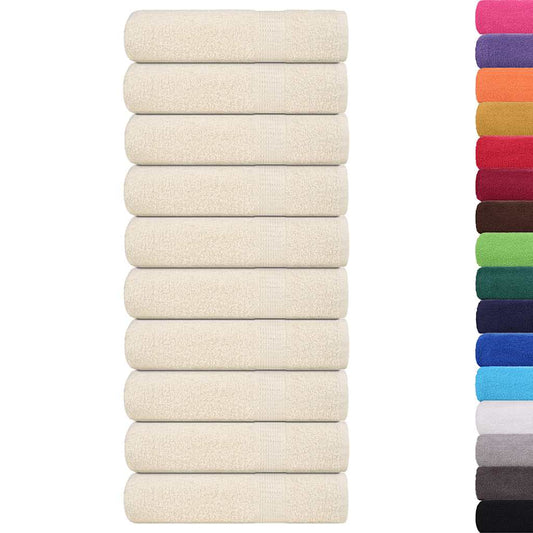 vidaXL Hand Towels "FROGN" 10 pcs Cream 50x100 cm 360 gsm