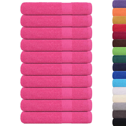 vidaXL Sauna Towels "FROGN" 10 pcs Pink 80x200 cm 360 gsm
