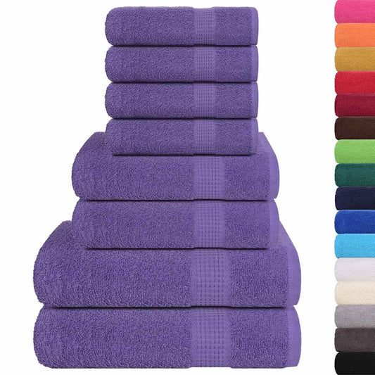 vidaXL 8 Piece Towel Set "FROGN" Purple 360 gsm