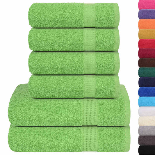 vidaXL 6 Piece Towel Set "FROGN" Apple Green 360 gsm