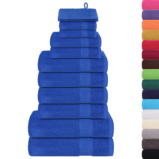 vidaXL 12 Piece Towel Set "FROGN" Blue 360 gsm