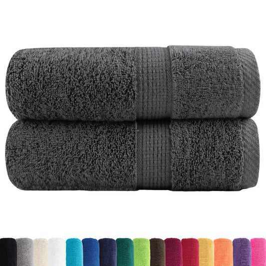 vidaXL Premium Wash Towels "SOLUND" 2 pcs Anthracite 30x30 cm 600 gsm