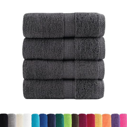 vidaXL Premium Wash Towels "SOLUND" 4 pcs Anthracite 30x30 cm 600 gsm