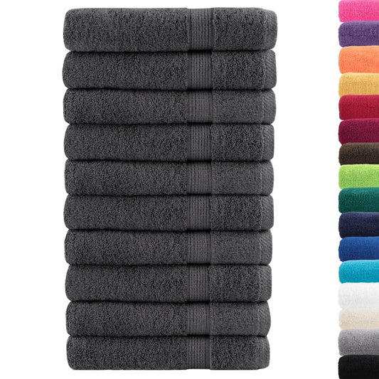 vidaXL Premium Sauna Towels SOLUND 10 pcs Anthracite 80x200 cm 600 gsm