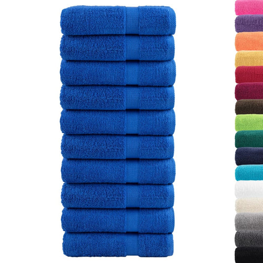 vidaXL Premium Hand Towels "SOLUND" 10 pcs Blue 50x100 cm 600 gsm
