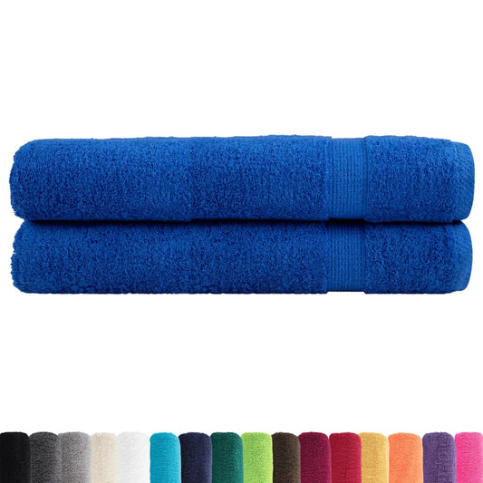 vidaXL Premium Sauna Towels "SOLUND" 2 pcs Blue 80x200 cm 600 gsm