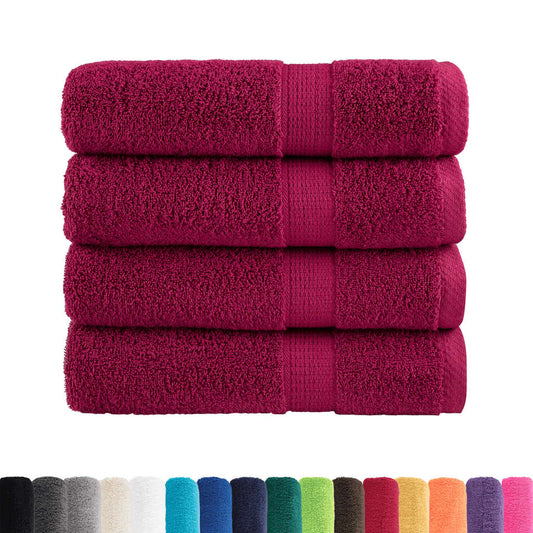 vidaXL Premium Shower Towels "SOLUND" 4 pcs Bordeaux 70x140 cm 600 gsm