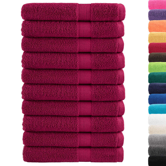 vidaXL Premium Towels SOLUND 10pcs Bordeaux 100x200cm 600gsm