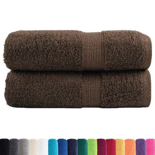 vidaXL Premium Wash Towels "SOLUND" 2 pcs Brown 30x30 cm 600 gsm