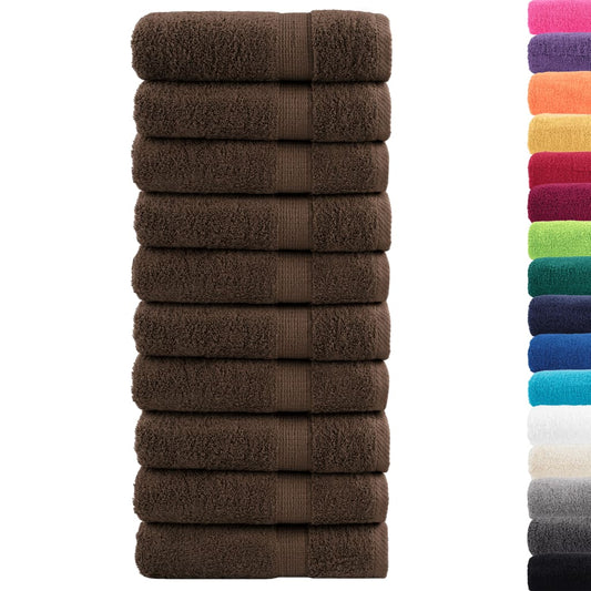 vidaXL Premium Shower Towels "SOLUND" 10 pcs Brown 70x140 cm 600 gsm