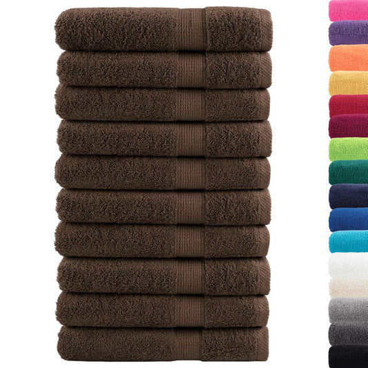 vidaXL Premium Towels "SOLUND" 10 pcs Brown 100x200 cm 600 gsm