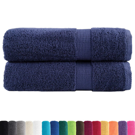 vidaXL Premium Shower Towels "SOLUND" 2 pcs Navy Blue 70x140cm 600 gsm