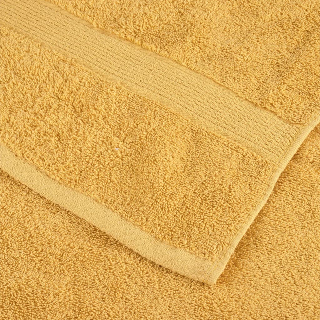 vidaXL Premium Sauna Towels "SOLUND" 2 pcs Gold 80x200 cm 600 gsm
