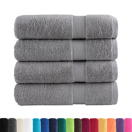 vidaXL Premium Bath Towels "SOLUND" 4 pcs Grey 100x150 cm 600 gsm
