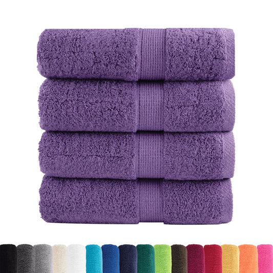 vidaXL Premium Guest Towels SOLUND 4 pcs Purple 30x50 cm 600 gsm