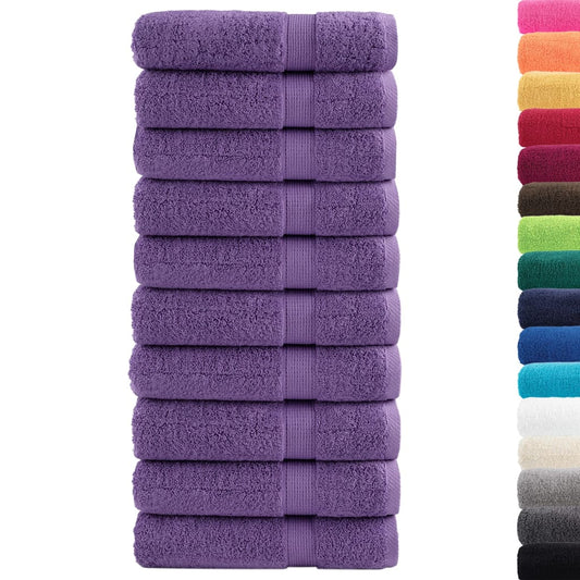 vidaXL Premium Hand Towels SOLUND 10 pcs Purple 50x100 cm 600 gsm