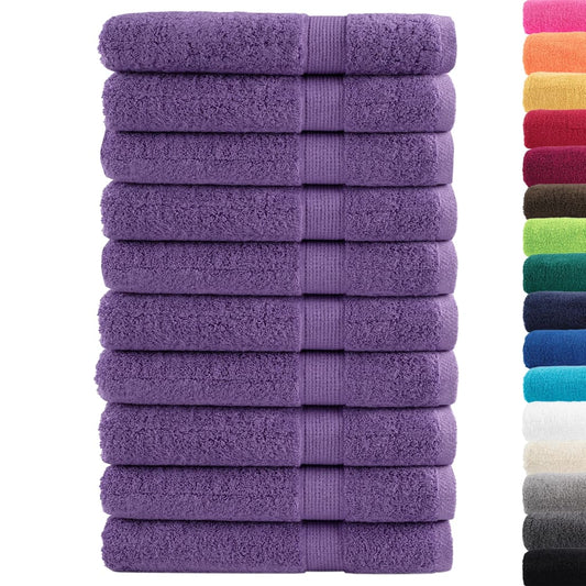 vidaXL Premium Towels SOLUND 10 pcs Purple 100x200 cm 600 gsm