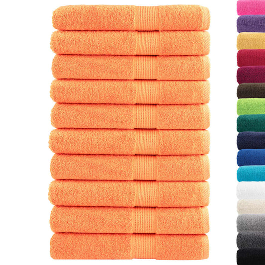 vidaXL Premium Sauna Towels SOLUND 10 pcs Orange 80x200 cm 600 gsm