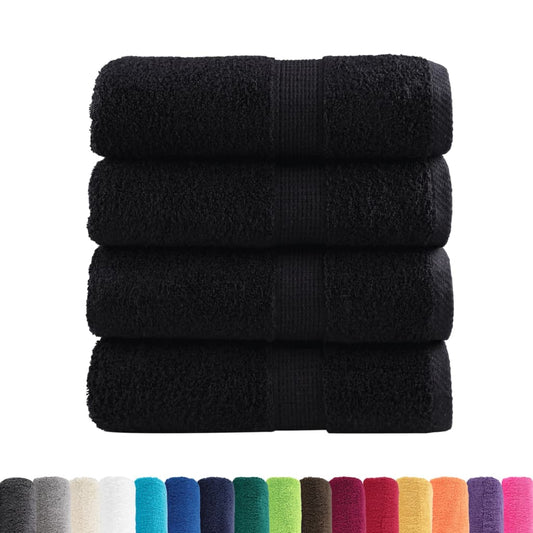 vidaXL Premium Wash Towels SOLUND 4 pcs Black 30x30 cm 600 gsm